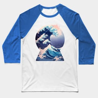 Great Wave Keyhole Aesthetic Baseball T-Shirt